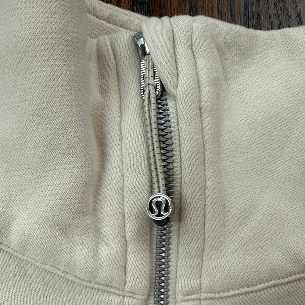 Lululemon x Peloton Scuba Oversized Funnel Neck Half Zip color is Bone size XS/S - Picture 2 of 14